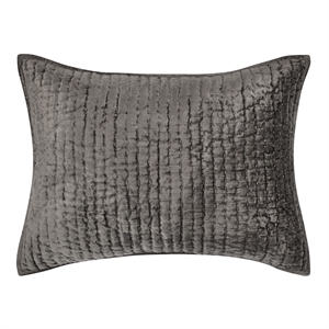 Pemberly Row 20x26&quot Velvet and Solid Cotton Standard Sham in Desert Brown