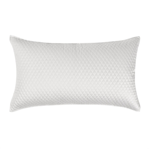 Pemberly Row 20x36&quot Diamond Poly Sateen Fabric Standard Sham in White