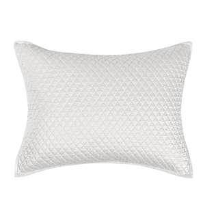 Pemberly Row 20x26&quot Diamond Poly Sateen Fabric Standard Sham in White