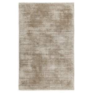 Pemberly Row 24 x 36&quot Viscose Fabric Area Rug in Desert Sand