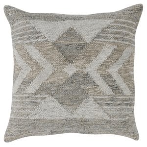 Pemberly Row 22x22&quot Desert Polyester Fabric Throw Pillow in Gray