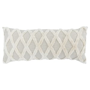 Pemberly Row 16x36&quot Linen Fabric Throw Pillow in Natural/Ivory