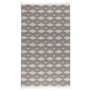 Pemberly Row 24x36&quot Indoor/Outdoor Fabric Accent Rug in Pebble Gray