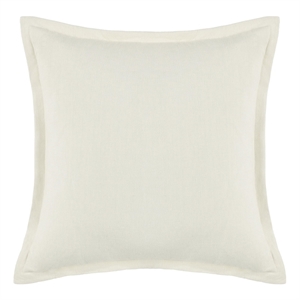 Pemberly Row 22x22&quot Square Belgian Flax Linen Fabric Throw Pillow in Ivory