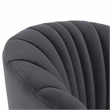 Pemberly Row Transitional Polyester Fabric Swivel Accent Chair in Gray
