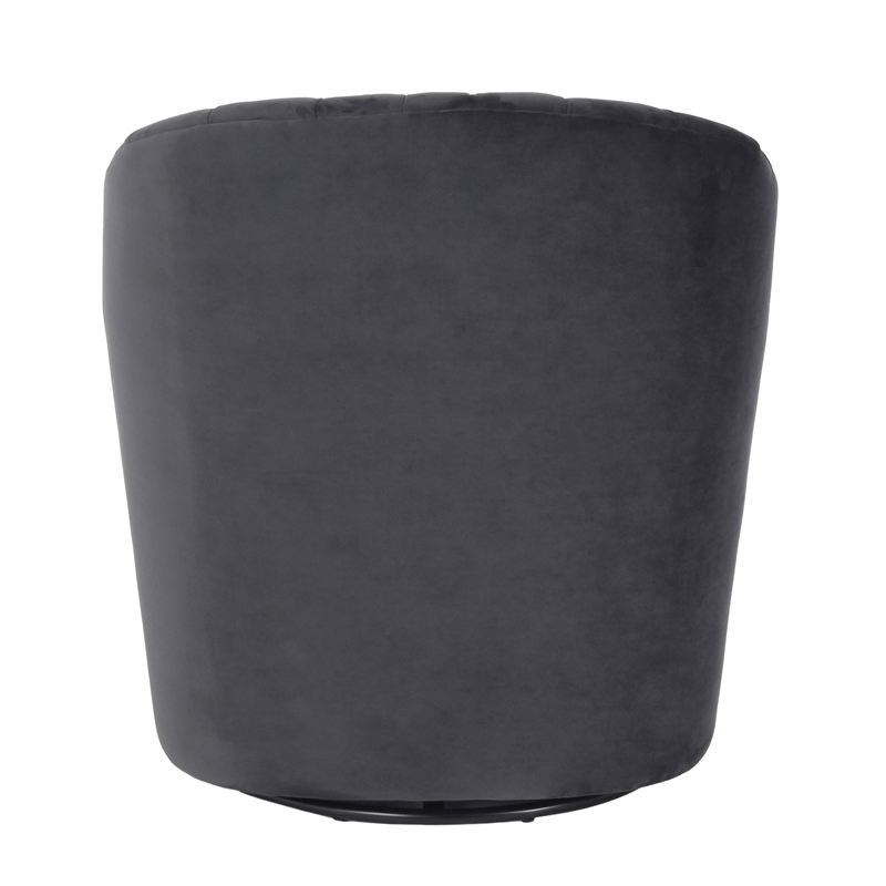 Pemberly Row Transitional Polyester Fabric Swivel Accent Chair in Gray