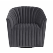 Pemberly Row Transitional Polyester Fabric Swivel Accent Chair in Gray