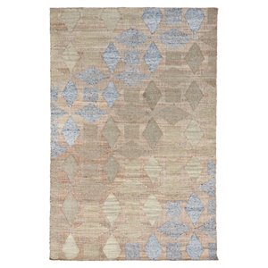 Pemberly Row 96x120&quot Handwoven Jute and Wool Area Rug in Natural Multi