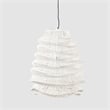 Pemberly Row 1-Light Iron Metal and Rattan Woven Pendant in White