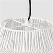 Pemberly Row 1-Light Iron Metal and Rattan Woven Pendant in White