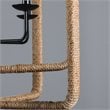 Pemberly Row 4-Light Iron Metal and Rope Chandelier in Natural/Black