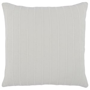 Pemberly Row 22x22&quot Square Cotton and Viscose Throw Pillow in White