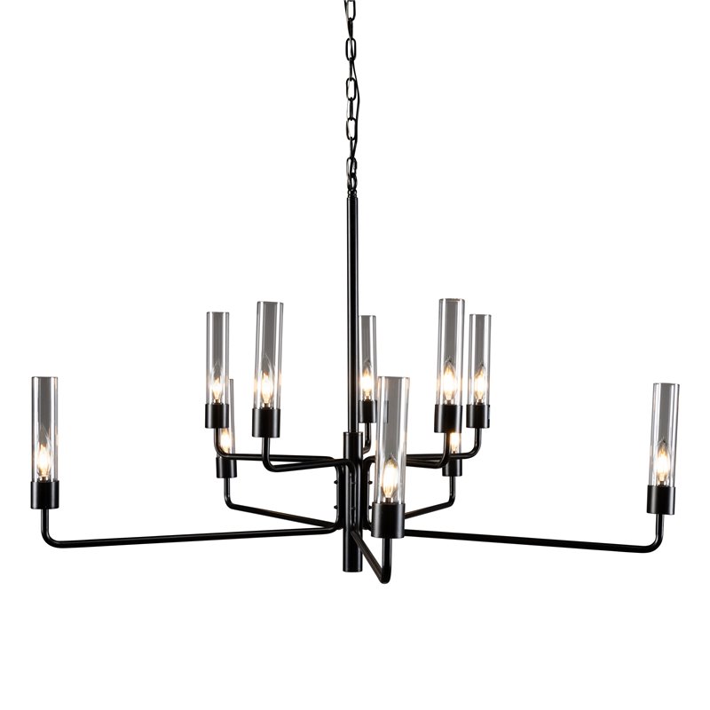 Pemberly Row 10-light Traditional Iron and Glass Chandelier in Black