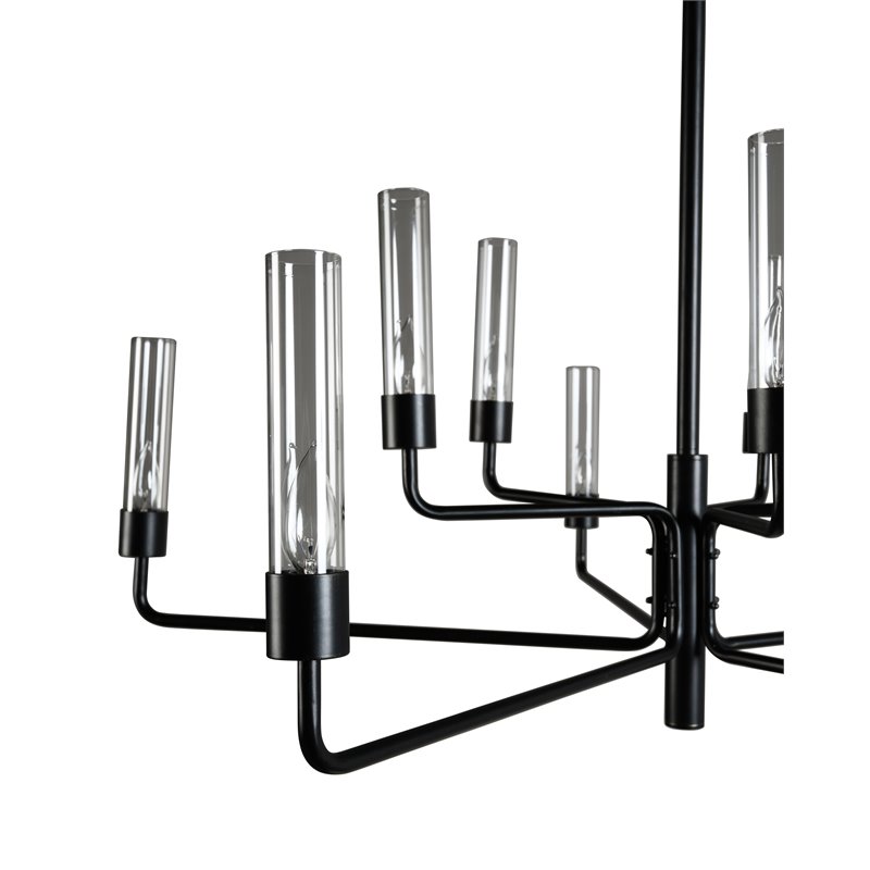 Pemberly Row 10-light Traditional Iron and Glass Chandelier in Black