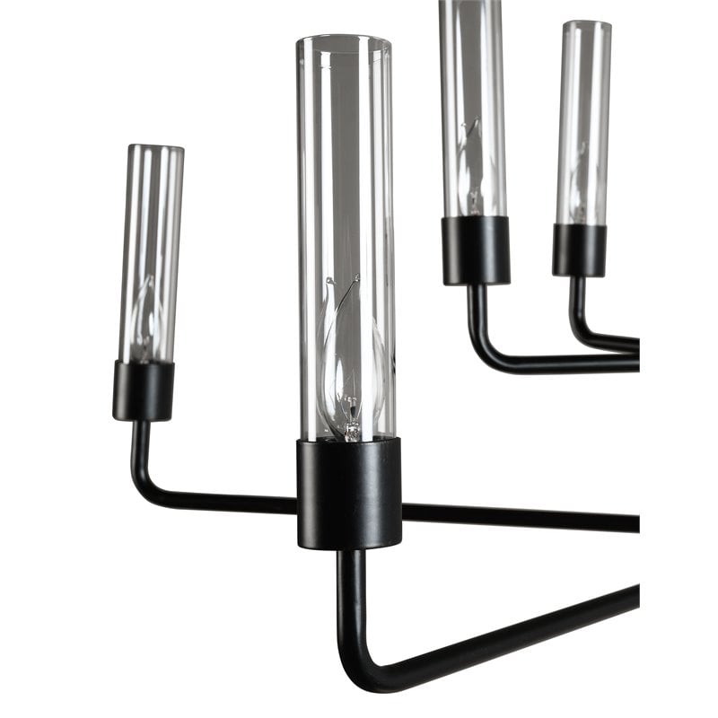 Pemberly Row 10-light Traditional Iron and Glass Chandelier in Black