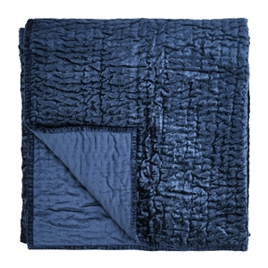 Pemberly Row 96x108&quot Rayon Velvet and Cotton Sateen King Quilt in Blue