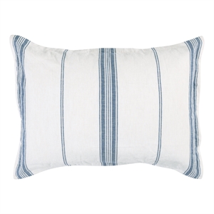 Pemberly Row 20x26&quot Fabric Stripe Pattern Standard Sham in Blue/White