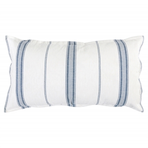 Pemberly Row 20x36&quot Fabric Stripe Pattern King Sham in Blue/White