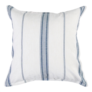 Pemberly Row 26x26&quot Fabric Stripe Pattern Euro Sham in Blue/White