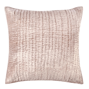 Pemberly Row 26x26&quot Velvet and Solid Cotton Euro Sham in Bliss Pink