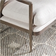Pemberly Row Transitional Fabric and Oak Wood Accent Chair in Ivory