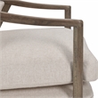Pemberly Row Transitional Fabric and Oak Wood Accent Chair in Ivory