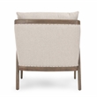 Pemberly Row Transitional Fabric and Oak Wood Accent Chair in Ivory