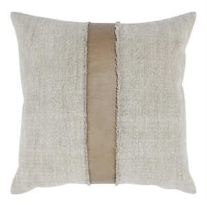 Pemberly Row 26x26&quot Transitional Fabric Throw Pillow in Beige/Taupe