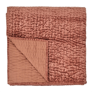 Pemberly Row 108&quot Velvet and Cotton Sateen King Quilt in Terracotta Orange