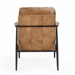 Pemberly Row Cushion Back Transitional Leather Club Chair in Tan/Black