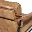 Pemberly Row Cushion Back Transitional Leather Club Chair in Tan/Black