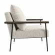 Pemberly Row Transitional Fabric Accent Chair in Beige/Black