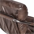 Pemberly Row Transitional Leather Accent Chair in Brown/Black