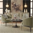 Pemberly Row Transitional Fabric Accent Chair in Olive Green