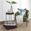 Pemberly Row Transitional Fabric Accent Chair in Olive Green