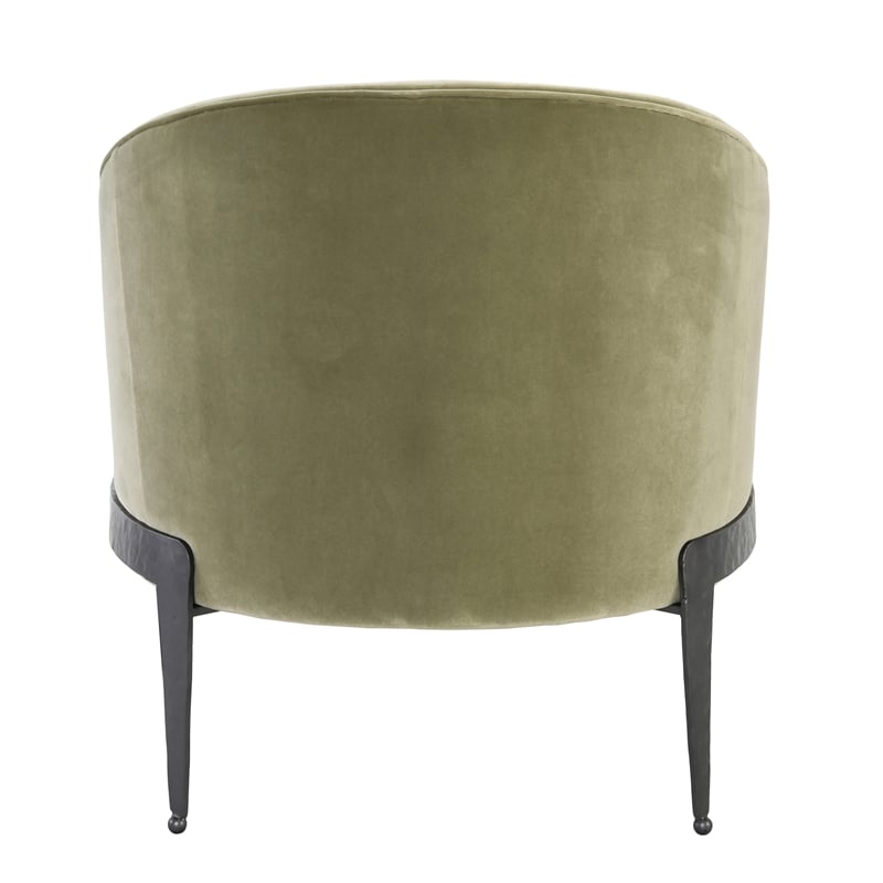 Pemberly Row Transitional Fabric Accent Chair in Olive Green