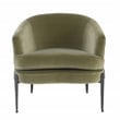 Pemberly Row Transitional Fabric Accent Chair in Olive Green
