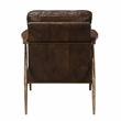 Pemberly Row Cushion Back Transitional Leather Club Chair in Antique Brown