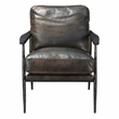 Pemberly Row Cushion Back Transitional Leather Club Chair in Black