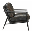 Pemberly Row Cushion Back Transitional Leather Club Chair in Black