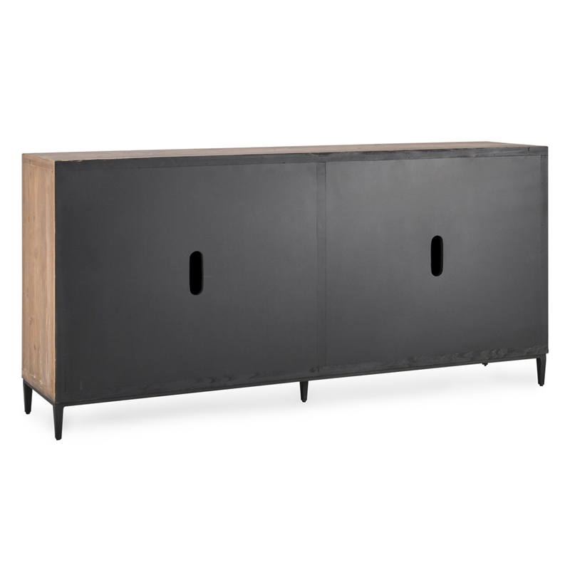 Pemberly Row 4-Door Transitional Wood Sideboard in Multi-Tone Natural