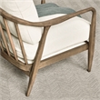 Pemberly Row Linen Fabric & Rubberwood Accent Chair in Natural/Beige