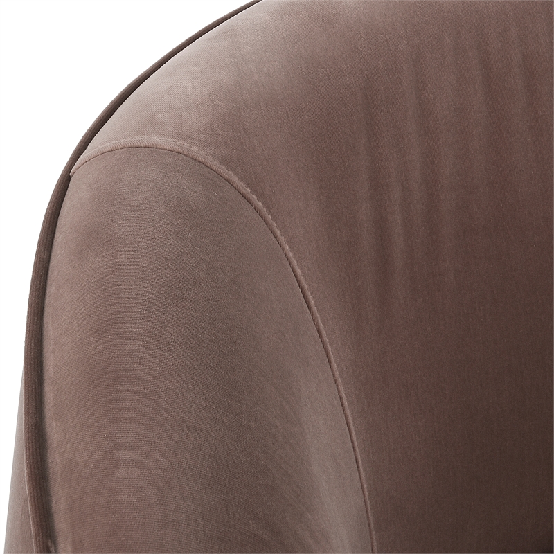 Pemberly Row Polyester Fabric Swivel Accent Chair in Rose Gold