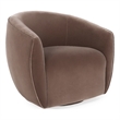 Pemberly Row Polyester Fabric Swivel Accent Chair in Rose Gold