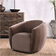Pemberly Row Polyester Fabric Swivel Accent Chair in Rose Gold
