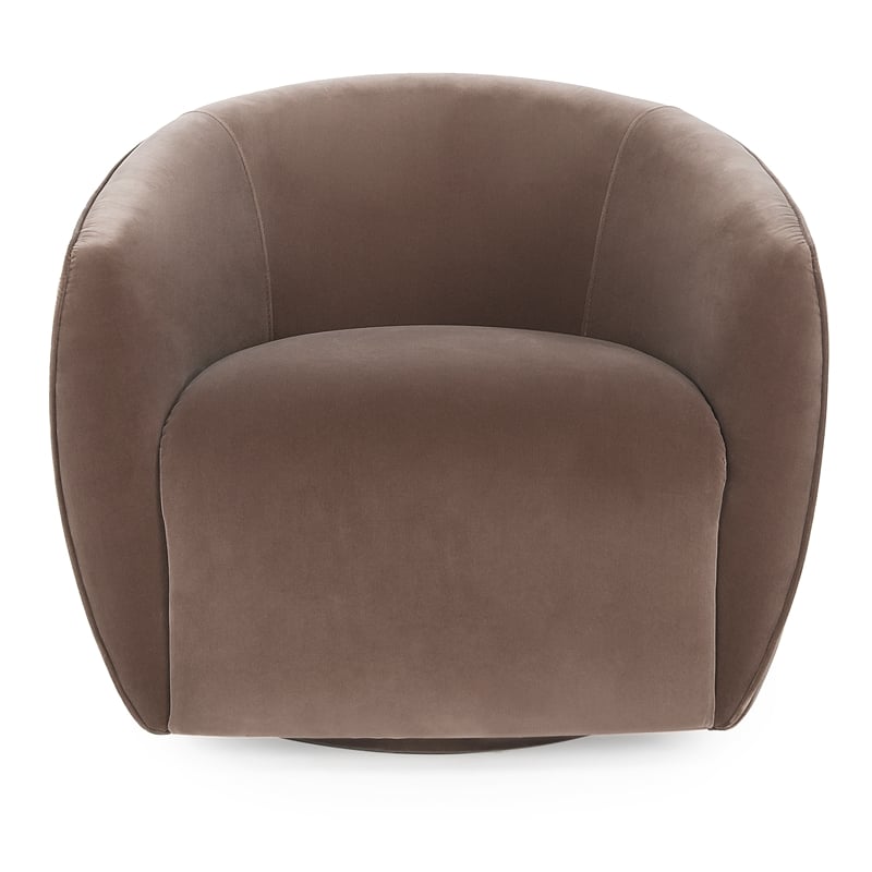 Pemberly Row Polyester Fabric Swivel Accent Chair in Rose Gold
