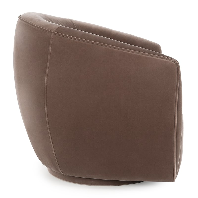 Pemberly Row Polyester Fabric Swivel Accent Chair in Rose Gold