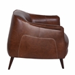 Pemberly Row Transitional Leather & Wood Club Chair in Brown