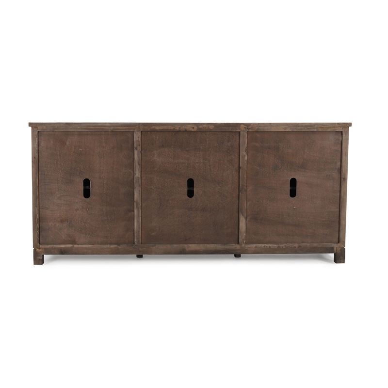 Pemberly Row 6-Door Reclaimed Pine Wood Sideboard in Antique White