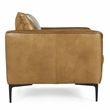 Pemberly Row Modern Transitional Buffalo Leather Club Chair in Tan